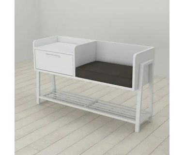 Банкетка з тумбочкою Ferrum-decor Бланка 540x1000x320 метал Білий ДСП Білий 16 мм (FRD-103031) Банкетка з тумбочкою Ferrum-decor Бланка 540x1000x320 метал Білий ДСП Білий 16 мм (FRD-103031)