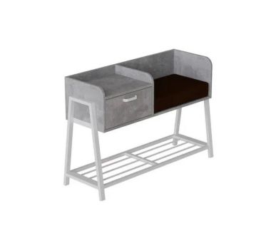 Банкетка з тумбочкою Ferrum-decor Бланка 540x1000x320 метал Білий ДСП Бетон 16 мм (FRD-103037) Банкетка з тумбочкою Ferrum-decor Бланка 540x1000x320 метал Білий ДСП Бетон 16 мм (FRD-103037)