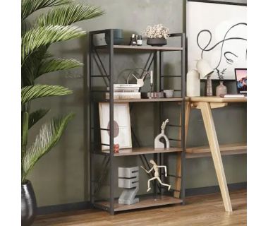 Етажерка 4/60 Ferrum-decor Серії Коннект 120x60x28 чорний ДСП Дуб Сонома Трюфель 16мм (FRD-104240)
