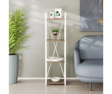 Етажерка 4/34 Ferrum-decor Серії Коннект 120x34x28 білий ДСП Дуб Сонома Труфель 16мм (FRD-104281)