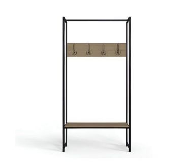 Вешалка напольная Ferrum-decor Трелис 12 180x90x38 черный ДСП Дуб Сонома 16мм (FRD-104310)