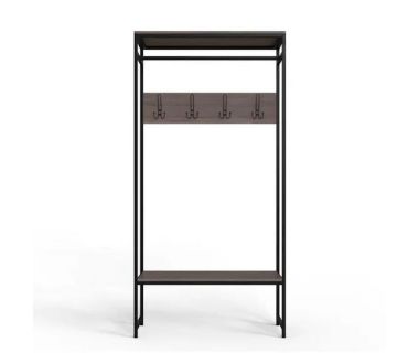 Вешалка напольная Ferrum-decor Трелис 14 180x90x38 черный ДСП Дуб Сонома Трюфель 16мм (FRD-104347)