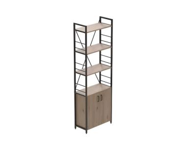 Этажерка 4/60 Серии Конект с тумбой 179x60x28 Черный ДСП Дуб Сан-Марино FRD-104485