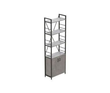 Етажерка 4/60 Ferrum-decor Серії Конект із тумбою 179x60x28 Чорний ДСП Бетон (FRD-104490)