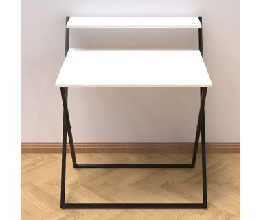 Стіл трансформер Компакт 2 Ferrum-decor 750x790x720 Чорний метал ДСП Білий 16 мм (FRD-104690)