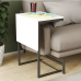 Стол журнальный приставной Терри Комбо Ferrum-decor 345x662x440 Черный металл ДСП Белый 16 мм (FRD-105136)