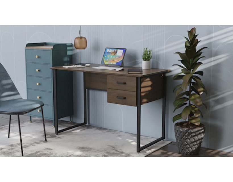 Комп'ютерний стіл Ferrum-decor Дакота 75x120x70 чорний ДСП Дуб Сонома Труфель 16мм (FRD-101946)