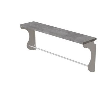 Полиця настінна Ferrum-decor Юзіби 270x600x150 метал Білий ДСП Бетон 16 мм (FRD-102687)