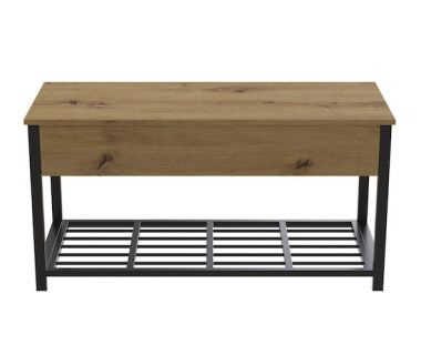 Банкетка с ящиком Ferrum-decor Дрейк 1 550x1000x400 металл Черный ДСП Дуб Артизан 16 мм (FRD-103050) Банкетка с ящиком Ferrum-decor Дрейк 1 550x1000x400 металл Черный ДСП Дуб Артизан 16 мм (FRD-103050)