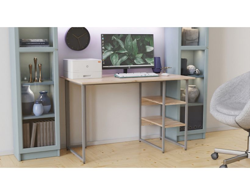 Комп'ютерний стіл Ferrum-decor Кевін 75x120x60 сірий ДСП Дуб Артізан 16мм (FRD-101722)