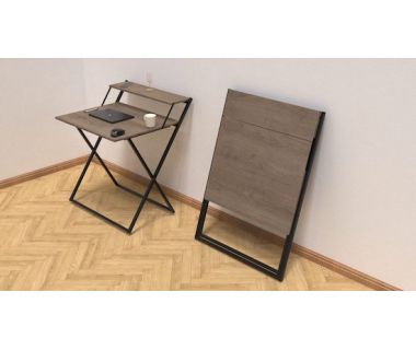 Стіл трансформер Компакт 2 Ferrum-decor 750x790x720 Чорний метал ДСП Дуб Сонома Трюфель 16 мм (FRD-104694)