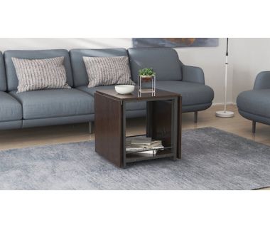 Стіл журнальний трансформер Куб Комбо Ferrum-decor 540x532x500 Чорний метал ДСП Венге Магія 16 мм (FRD-105313)