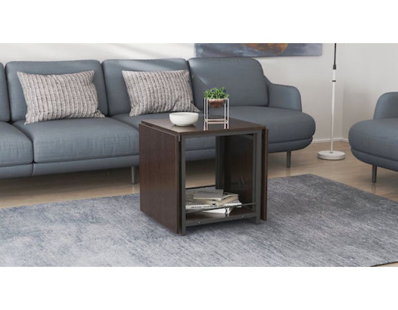 Стіл журнальний трансформер Куб Комбо Ferrum-decor 540x532x500 Чорний метал ДСП Венге Магія 16 мм (FRD-105313)