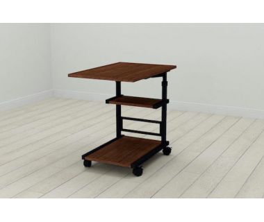 Стіл приставний Ferrum-decor Адан 62x40x60 метал Чорний ДСП Венге 16мм (FRD-105332)