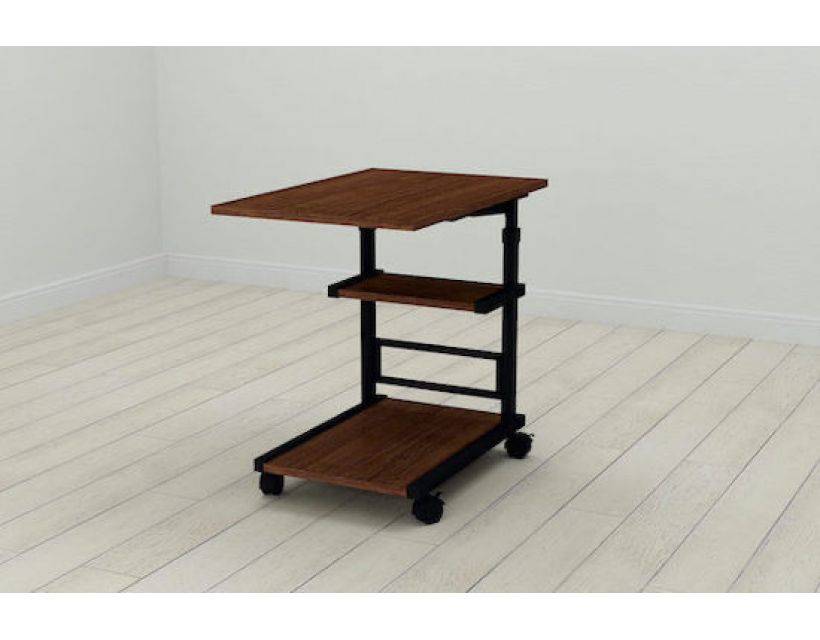 Стіл приставний Ferrum-decor Адан 62x40x60 метал Чорний ДСП Венге 16мм (FRD-105332)