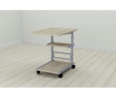 Стіл приставний Ferrum-decor Адан 62x40x60 метал Сірий ДСП Дуб Сонома 16мм (FRD-102501)