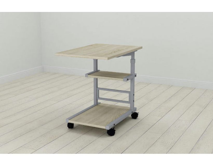 Стіл приставний Ferrum-decor Адан 62x40x60 метал Сірий ДСП Дуб Сонома 16мм (FRD-102501)