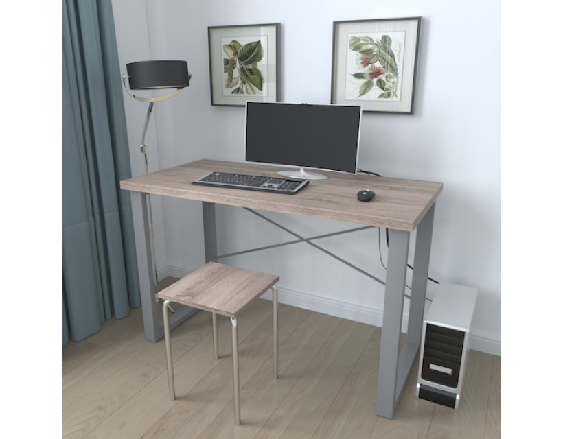 Письмовий стіл Ferrum-decor Драйв 750x1200x600 Сірий метал ДСП Дуб Сонома Трюфель 32 мм (FRD-103328)