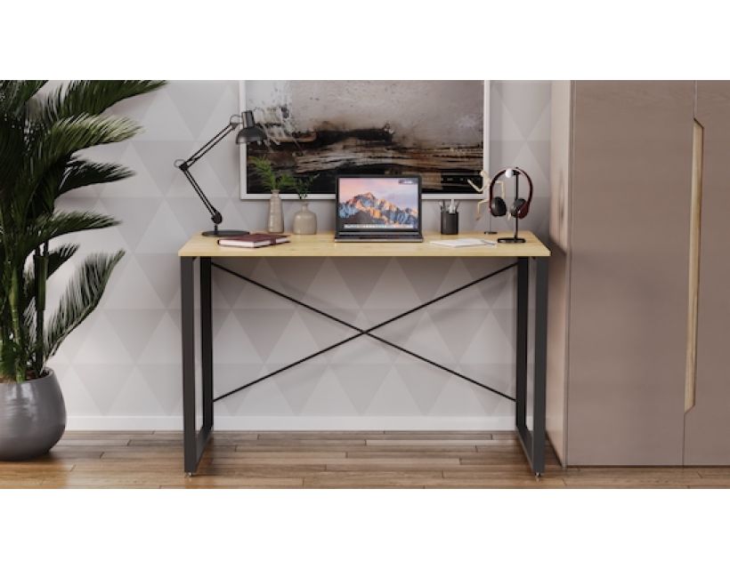 Письмовий стіл Ferrum-decor Серії Коннект 75x120x600 чорний ДСП Дуб Артизан 16мм (FRD-104203)