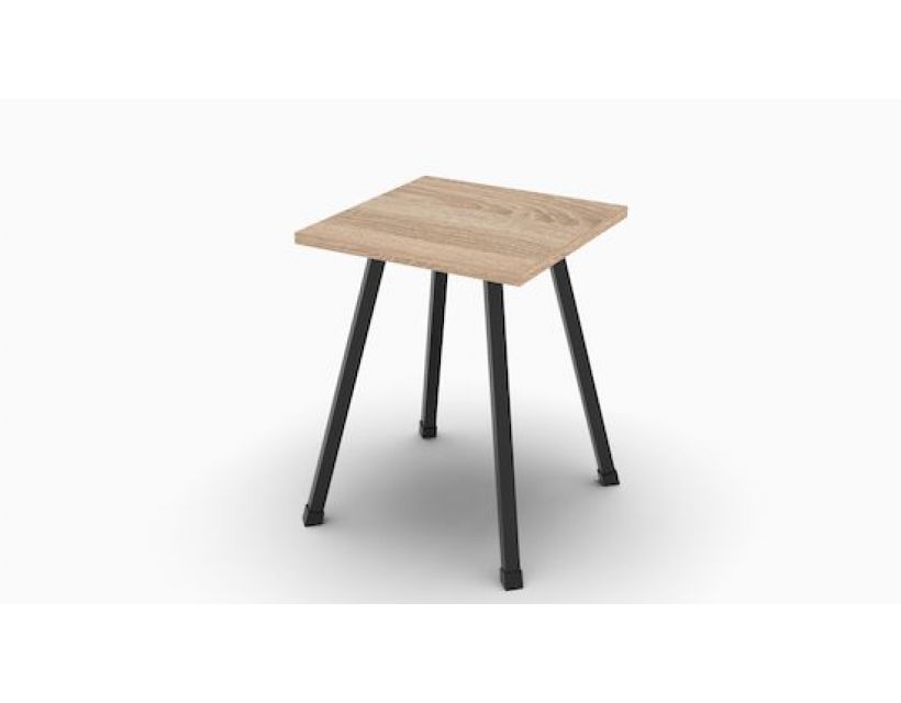 Табурет Ferrum-decor 430x320x320 Черный металл ДСП Дуб Сонома 16 мм (FRD-104640)