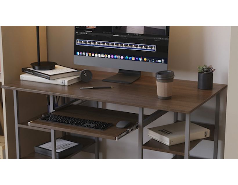 Комп'ютерний стіл Ferrum-decor Тім 75x120x60 сірий ДСП Дуб Сонома Труфель 16мм (FRD-102460)