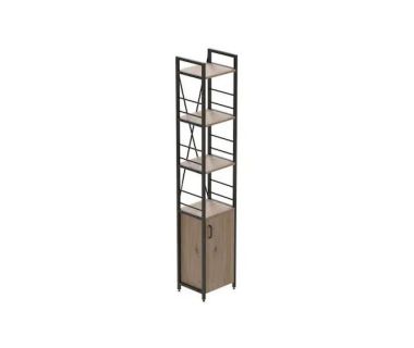 Этажерка 4/34 Серии Конект с тумбой 179x34x28 Черный ДСП Дуб Сан-Марино FRD-104464