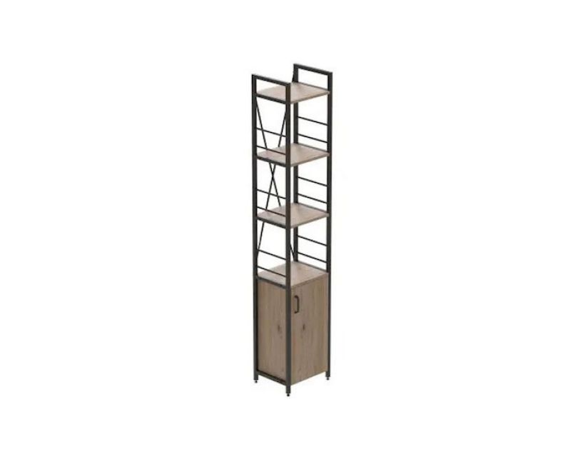 Этажерка 4/34 Серии Конект с тумбой 179x34x28 Черный ДСП Дуб Сан-Марино FRD-104464