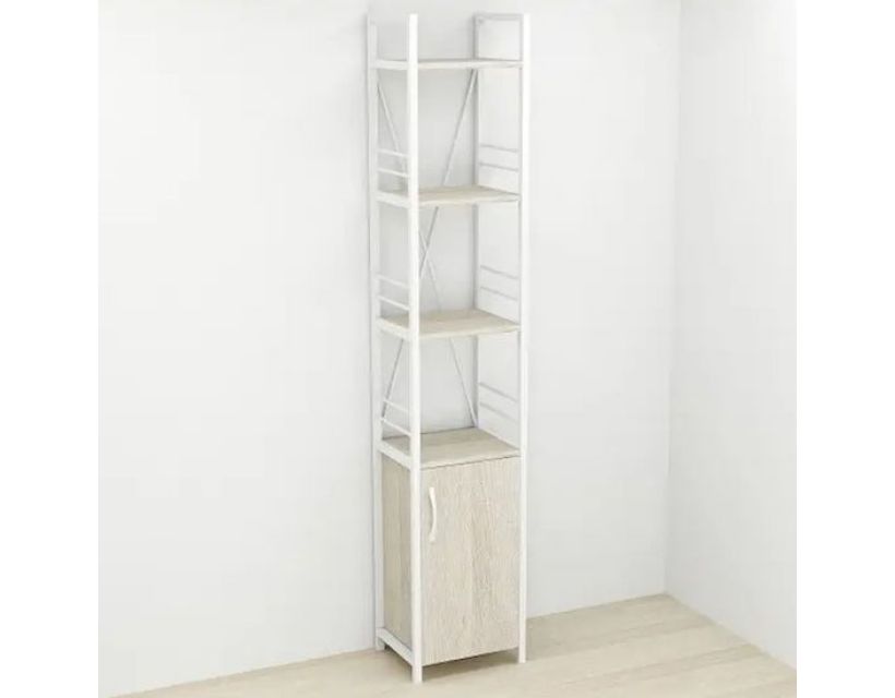 Этажерка 4/34 Ferrum-decor Серии Конект с тумбой 179x34x28 Белый ДСП Сонома (FRD-104473)
