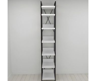 Шкаф Гардероб Уни секция 4 серии Конект Ferrum-decor 220x40x50см Черный металл ДСП Белый 32 мм (FRD-104547)