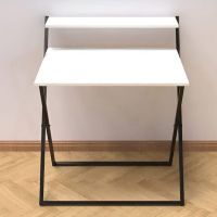 Стіл трансформер Компакт 2 Ferrum-decor 750x790x720 Чорний метал ДСП Білий 16 мм (FRD-104690)