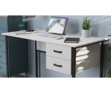 Компьютерный стол Ferrum-decor Дакота 75x140x60 черный ДСП Белый 16мм (FRD-101926) Компьютерный стол Ferrum-decor Дакота 75x140x60 черный ДСП Белый 16мм (FRD-101926)