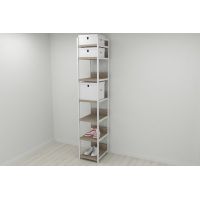 Шафа Гардероб Уні секція 4 серії Конект Ferrum-decor 220x40x50см Білий метал ДСП Дуб Сонома Трюфель 32 мм (FRD-104558)