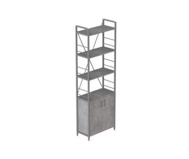 Этажерка 4/60 Ferrum-decor Серии Конект с тумбой 179x60x28 Серый ДСП Бетон (FRD-102483)
