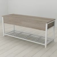 Банкетка с ящиком Ferrum-decor Дрейк 1 550x1000x400 металл Белый ДСП Сонома Трюфель 16 мм (FRD-103056)