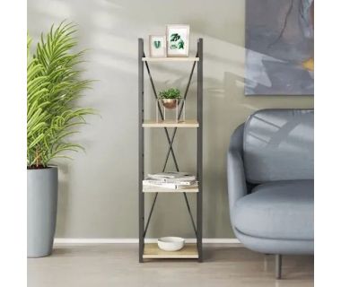 Этажерка 4/34 Ferrum-decor Серии Коннект 120x34x28 черный ДСП Дуб Сонома 16мм (FRD-104274)