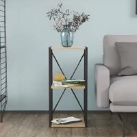 Этажерка 3/34 Ferrum-decor Серии Коннект 73x34x28 черный ДСП Дуб Сонома 16мм (FRD-104292)