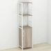 Этажерка 3/34 Ferrum-decor Серии Конект с тумбой 144x34x28 Белый ДСП Сонома Трюфель (FRD-104432)