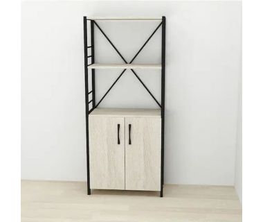 Этажерка 3/60 Ferrum-decor Серии Конект с тумбой 144x60x28 Черный ДСП Сонома (FRD-104445) Этажерка 3/60 Ferrum-decor Серии Конект с тумбой 144x60x28 Черный ДСП Сонома (FRD-104445)
