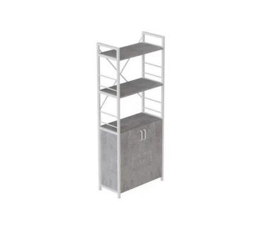 Етажерка 3/60 Ferrum-decor Серії Конект із тумбою 144x60x28 Білий ДСП Бетон (FRD-104455)