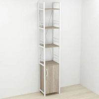 Этажерка 4/34 Ferrum-decor Серии Конект с тумбой 179x34x28 Белый ДСП Сонома Трюфель (FRD-104474)