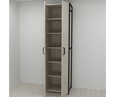 Шкаф Гардероб Уни секция 7 серии Конект Ferrum-decor 220x60x50см Черный металл ДСП Белый 16 мм (FRD-104559) Шкаф Гардероб Уни секция 7 серии Конект Ferrum-decor 220x60x50см Черный металл ДСП Белый 16 мм (FRD-104559)