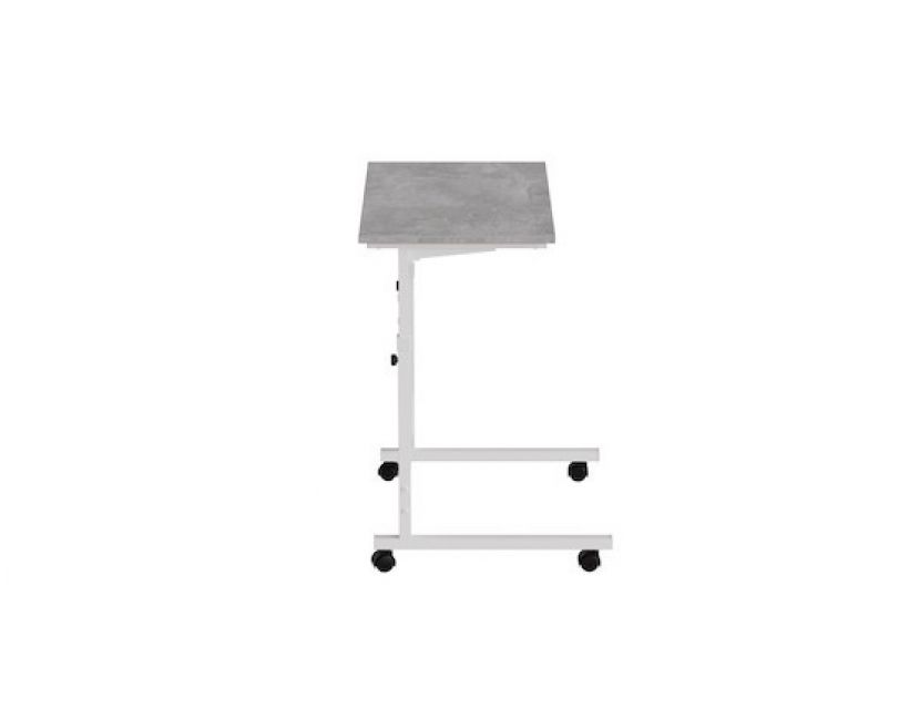 Стіл приставний Ferrum-decor Аміго 62x60x40 метал Білий ДСП Бетон 16мм (FRD-102539)