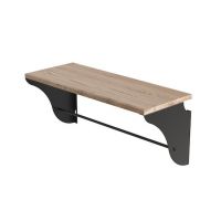 Настінна полиця Ferrum-decor Комфі 260x600x240 метал Чорний ДСП Артизан 16 мм (FRD-102738)