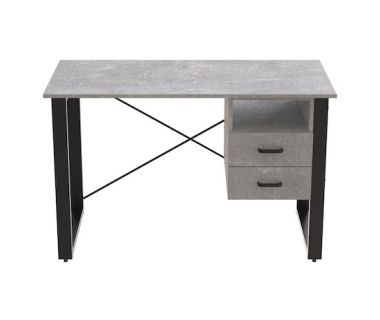 Письмовий стіл із ящиками Ferrum-decor Оскар 750x1400x700 метал Чорний ДСП Бетон 16 мм (FRD-103281) Письмовий стіл із ящиками Ferrum-decor Оскар 750x1400x700 метал Чорний ДСП Бетон 16 мм (FRD-103281)