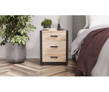 Тумба универсальная Ferrum-decor Вивьен 3 50x41x40 черный ДСП Дуб Артизан 16мм (FRD-104187)