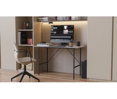 Стіл письмовий TIME Тайм Ferrum-decor 750x1200x600 Чорний метал ДСП Бетон 16 мм (FRD-104891)