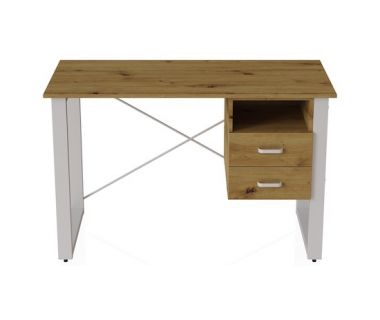 Письменный стол с ящиками Ferrum-decor Оскар 750x1400x700 металл Белый ДСП Дуб Артизан 16 мм (FRD-103287) Письменный стол с ящиками Ferrum-decor Оскар 750x1400x700 металл Белый ДСП Дуб Артизан 16 мм (FRD-103287)