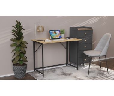 Стол раскладной Морис Ferrum-decor 750x1000x600 Черный металл ДСП Дуб Артизан 16 мм (FRD-104674)