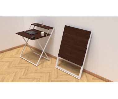 Стіл трансформер Компакт 2 Ferrum-decor 750x790x720 Білий метал ДСП Венге Магія 16 мм (FRD-105405)