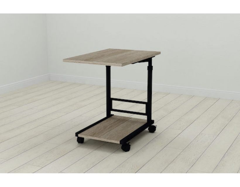 Стіл приставний Ferrum-decor Френу 62x40x60 метал Чорний ДСП Дуб Сонома Трюфель 16мм (FRD-102509)